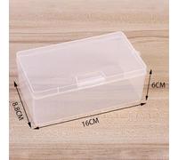 Transparent Plastic Storage Box with Lock for Jewelry, Cosmetics, Sewing Tools, Stationery and Small Parts, Multi Size Clear Organizer Case for Home, Office or Travel Use, 1pc(16X8.8X6cm)