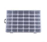 Transparent Plastic Storage Box with Removable Dividers for Crafts Stationery - Clear Organiser 27x18cm(36 grids)