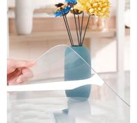 Transparent Plastic Tablecloth 2mm 60° Beveled Edge Rectangular Table Protector Waterproof PVC for Office Desk Clear Table Cover 50x100cm