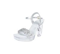 Transparent Platform Sandals for Women Size 5-6 - Versatile Summer High Heels for Weddings, Daily Walking, Outings,Silver,4 UK