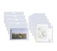 Transparent Pocket Envelopes - Adhesive Protectors | 10 Card Pockets with Opening at the Top, for Scrapbook Diary Agenda Storage Box Drawer Shelf Library Classroom Kitchen