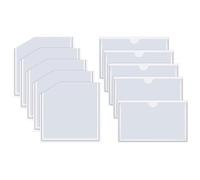 Transparent Pocket Envelopes - Dust Protector, 10 Card Pockets with Opening at the Top - For Scrapbook Diary Agenda Storage Box Drawer Shelf Library Classroom C