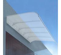 Transparent Polycarbonate Awning - 3mm Thick Door Canopy, Weather Protection for Sun & Rain, Impact Resistant, 50 x 290 cm, Ideal for Entryways & Patios
