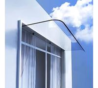 Transparent Polycarbonate Door Awning Canopy - Strong Outdoor Rain Shelter Cover for Front Door Balcony & Patio UV Protection Snow & Sunlight Shield (20"x55")