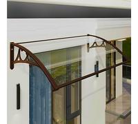 Transparent Polycarbonate Door Canopy 2.5mm Thick UV Protection Stylish Resin Design Front Door Awning 150x80cm (59x32in) for Enhanced Curb Appeal & Durability