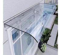 Transparent Polycarbonate Door Canopy 50x180cm Outdoor Awning for Front Door Balcony Garage Window -3.5mm Thick Glass Look Vordach Haustür