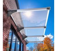 Transparent Polycarbonate Door Canopy 5mm Thick Rain & UV Resistant Awning Outdoor Shelter for Garden & Patio with Aluminium Bracket (31"x71") Protection