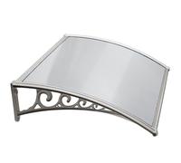Transparent Polycarbonate Door Canopy 80x150cm - Modern Weather-Resistant Porch Cover for Front Door, Rain Protection, Easy Installation, Stylish Entrance Awning