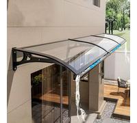 Transparent Polycarbonate Door Canopy UV Protection Awning for Front Door 2.5mm Thick Sizes 60/80/100/120/150 cm Durable Porch Cover Stylish Entryway Shelter