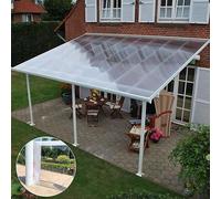 Transparent Polycarbonate Sheets, 2mm Thick, UV Resistant, Impact-Resistant Roofing Panels for Greenhouses, Carports, Awnings, Stadiums & Bus Shelters (1.22 x 8m)