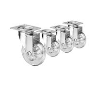 Transparent Polyurethane PVC Caster Wheels 50mm Swivel Wheels with Brake 4 Piece Set for Easy Movement Hardware Accessories Ideal for Furniture & DIY Projects