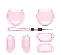 Transparent Protective Cover For Tamagotchi Paradise Game Console PC Case Anti-fall and Shockproof Protector Cover with Lanyard (Transparent Pink)