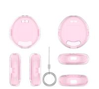 Transparent Protective Cover with Lanyard for Tamagotchi Uni Game Console Anti-Scratch Dustproof Soft Protective Sleeve Skin with Lanyard Carry Pouch Games Accessories (Transparent Pink)
