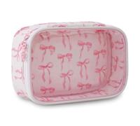 Transparent PU Bow Makeup Bag Portable Travel for Ideal for Home and Storage with Stylish and Transparent Size 23 * 16 * 7cm Making Maintenance Simple Stress-Free (Butterfly dots 16 * 23 * 7cm)