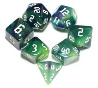 Transparent Purple Mix Green DND Dice Set for Board Game