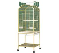 Transparent PVC Bird Cage With Pull-Out Tray, Conure Cage Safe Perch Design, Large Bird Cage For Parakeets & Small Birds(Gold)