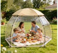 Transparent PVC Camping Tent 4-6 Person Hemisphere Winter Bubble Tent Windproof Waterproof Warm Outdoor Tent with Easy Setup Stargazing Dome Tent for Garden Lake Side Camping (290x290x190 cm)