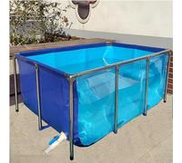 Transparent PVC Canvas Aquarium with Steel Frame and Viewing Window, Drain Valve Included for Easy Maintenance, Ideal for Ponds and Fish Tanks