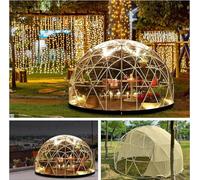 Transparent PVC Dome Greenhouse for Outdoor Gardening and Parties - Weatherproof Bubble Tent with Built-in Light Strings