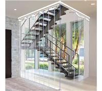Transparent PVC Door Curtain Push-Pull Plastic Monobloc Vinyl Workshop Stair Patio Insulation Weatherproof (1.6x2.4m) - Ideal for Home & Outdoor Use
