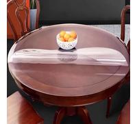 Transparent PVC Round Tablecloth - Thick Waterproof Table Protector - Non-Slip Design - 100cm Diameter - 1mm Thickness - Ideal for Dining & Events