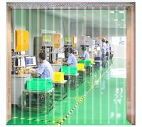 Transparent PVC Strip Curtain Door Soundproof and Temture Control Air Pollution Barrier 1.2x2m Ideal for Home and Office Easy to Install and Maintain