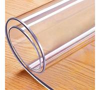 Transparent PVC Table Cover Protector2mm Thick Waterproof Vinyl Plastic Table Pad for Outdoor Use (100x180cm / 39.4x70.9in) Durable Table Cloth Cover