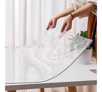 Transparent PVC Table Protective Mat, 2.0mm Thick Odorless Waterproof Transparent Tablecloth Protective Film, Suitable for Coffee Table/Dining Table(50x50cm)