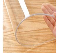 Transparent PVC Table Protector - 1.5mm Thick Clear Tablecloth for Dining & Office Desk Easy Clean Frosted Cover 130x160 cm Coffee Table Protection