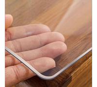 Transparent PVC Table Protector, 2.7mm Wash-free Waterproof and Oil-proof Table Protective Film, High Temperature Resistant Soft Glass Protective Cover, Antibacterial (110x180cm/43x71in,A)