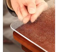 Transparent PVC Table Protector, 47x86in Frosted Clear Cover, 2mm Anti-Scratch Surface Mat, Waterproof Table Pad for Glass & Wood Tables, Easy to Clean