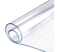 Transparent PVC Table Protector - Waterproof Heat-Resistant Cover for Wooden Tables & Desks - Easy-Clean Vinyl Mat for Kitchen Countertops (28x60in/71x152cm)