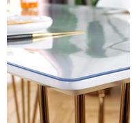Transparent PVC Table Protector Waterproof Scratch Resistant Table Mat with Rounded Corners Heat Resistant Washable for Tables m Table Cover Protect Your s