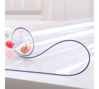 Transparent PVC Table ProtectorThick Plastic Desk Pad Cover for Dining Room & Office Protects Wooden Countertops33.5 x 55.1 inches