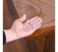 Transparent PVC Tablecloth 115x200cm / 45x79in Thick 1.5mm Durable Oil & Water Resistant Easy to Clean Perfect for Dining Room Kitchen Party & Events
