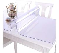 Transparent PVC Tablecloth 70x100 cm - Clear Table Protector Anti-Fouling Waterproof Cover for Dining Room and Kitchen Tables - and Easy to Clean