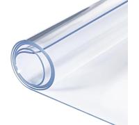 Transparent PVC Tablecloth Protector - Waterproof Kitchen Table Cover Plastic Table Cover Crystal C 1.5mm Thickness 60x180cm/1.98x5.94ft Ideal for Dining & Events