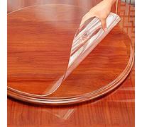 Transparent PVC Tablecloth - Waterproof Anti-Slip Round Table Protector - Furniture Cover for Round Tables (105 cm) -Clear Plastic Table Protection