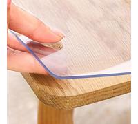 Transparent PVC Tablecloth Waterproof Heat-Resistant Desk Protector Clear Vinyl Cover for Dining Tables Anti-Soil and Easy to Clean Ideal for Home & Events