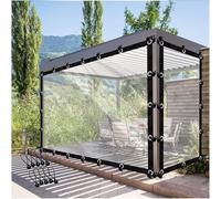 Transparent PVC Tarpaulin Garden Gazebo Curtains Pergola Side Panels with Grommets for Patio Porch with Rope,H*L,300x300cm/10x10ft
