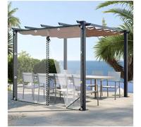 Transparent PVC Tarpaulin Outdoor Curtains - Waterproof Gazebo Side Panels with Zipper 0.m Heavy-Duty Clear Tarpaulin with Eyelets Pergola/Garage Side Curtains 4.5x3. (14.8x10.8ft)