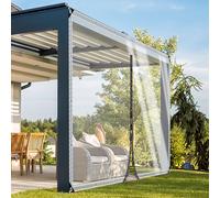 Transparent PVC Tarpaulin with Grommets, TMGJShd Custom 1 Zipper Heavy Duty Waterproof Cloth, Optional Size/Color/Thickness/Zipper, Suitable for Garden/Greenhouse/Patio/Carport. (0.5mm-2.2m-2.5m)