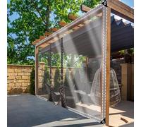 Transparent PVC Tarpaulin with Grommets, TMGJShd Custom 2 Zipper Heavy Duty Waterproof Cloth, Optional Size/Color/Thickness/Zipper, Suitable for Garden/Greenhouse/Patio/Carport. (0.35mm-2m-1.8m)