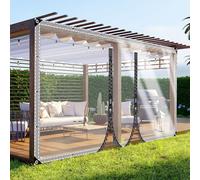Transparent PVC Tarpaulin with Grommets, TMGJShd Custom 2 Zipper Heavy Duty Waterproof Cloth, Optional Size/Color/Thickness/Zipper, Suitable for Garden/Greenhouse/Patio/Carport. (0.5mm-2m-2.5m)