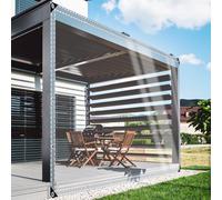 Transparent PVC Tarpaulin with Grommets, TMGJShd Custom Heavy Duty Waterproof Tarpaulin, Optional Size/Color/Thickness/Zipper, Suitable for Garden/Greenhouse/Patio/Carport. (0.5mm-2.2m-3.5m)