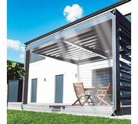 Transparent PVC Tarpaulin with Grommets, TMGJShd Custom Heavy Duty Waterproof Tarpaulin, Optional Size/Color/Thickness/Zipper, Suitable for Garden/Greenhouse/Patio/Carport. (0.35mm-1.5m-2.2m)