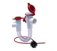 Transparent PVC U Trap 3/4 Inch Condensate Drain with Water Seal for HVAC Systems - Blue Red Drainage Kit(red)