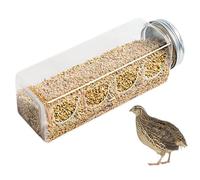 Transparent Quail Feeder - Bottle Shaped Bird Feeder No | Portable Cage Feeding Accessories with Four Bear Openings for Chickens, Budgies, Finches