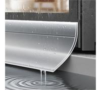 Transparent Rain Drip Guard, Self-Adhesive Rubber Weather Stripping for Doors and Windows, Exterior Protective Edge, 60mm Width, Pack of 2