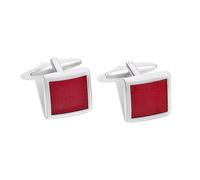 Transparent Red Enamel Weave Cufflinks - A53175